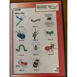 OESD Adore-A-Bug Machine Embroidery CD Pack 12190 20 Designs